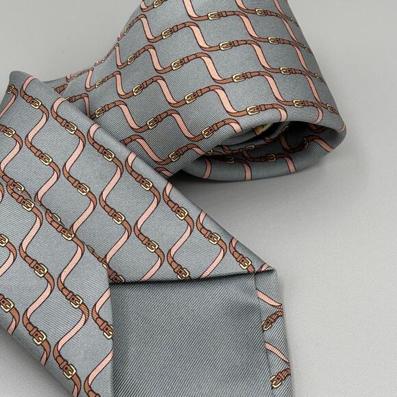 Hermes Paris Vintage 100% Silk Twisted Belt Luxury Designer Men's Tie - Picture 4 of 14